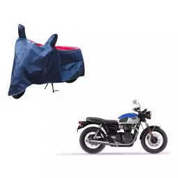 Auto Pearl Waterproof Two Wheeler Cover For Triumph Bonneville T100 (Red & Blue)-image-47