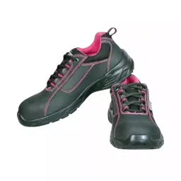 Coffer Safety Steel Toe Safety Shoes PVC Sole Low Ankle Black Genuine Leather Size UK 8, 1255-image-2
