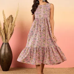 InWeave Women Floral Printed Fit & Flare Midi Dress-picture-10