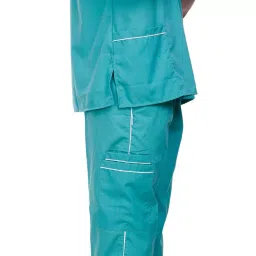 âproexamine surgicals ‎Proexamine Surgicals Piping V-Neck 3 Pocket Sea Green Scrub Suit Set 40-L image 4