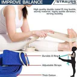 STRAUSS Set Of 5 Yoga Strap & Stretching Belt image 3