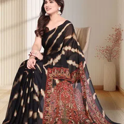 MAGNEITTA Tie and Dye Pure Chiffon Saree image 2