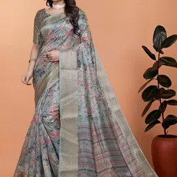 Eecoo Floral Silk Blend Handloom Saree-picture-35