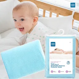meemee Mee Mee Kids Blue Solid Large Mattress Protector image 4