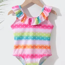 Kookie Kids Sleeveless V Cut Swimsuit with Heart Print- Multicolor-image-28