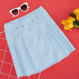 Pantaloons Junior Solid Pleated Skirt - Dutch Canal-image-52