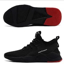 BERSACHE Solid Lace Up Sneakers - Black-picture-16