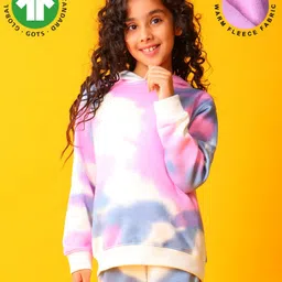 Anthrilo Fleece Knit Full Sleeves Tie & Dye Light Winter Hoodie - White-picture-27