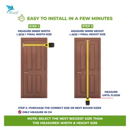 Evafly Mosquito Net for Door Feather Style Magnetic Curtain Auto Closing Insect Screen for All Door Types with Self Adhesive Hook Tape Polyester 210X90 - Brown image 3