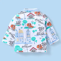 Babyhug Disney Single Jersey Knit Full Sleeves Night Suit with Lady & The Tramp Graphics - White image 3