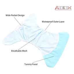 AEREX Reusable Baby 2 Cloth Diapers For 6 Months to 3 Years With 4 Insert Pads Leak Proof Washable Diapers For New Born Babies Adjustable Pocket Cloth Diaper Nappies (Green & Yellow) image 3