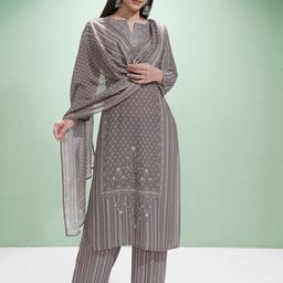 Vishudh Women Printed Regular Kurta with Trousers & With Dupatta-picture-44
