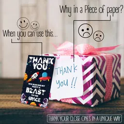 Zyozi Space Theme Thank You for Making Party A Blast To The Space Tags for Birthday -  Pack of 30 image 4