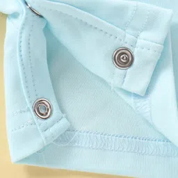 Mini Taurus Cotton Knit Half Sleeves with Romper with Dino Print - Blue image 4