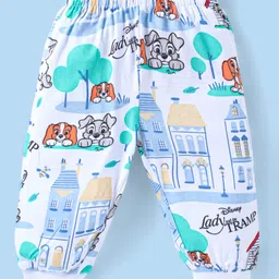 Babyhug Disney Single Jersey Knit Full Sleeves Night Suit with Lady & The Tramp Graphics - White image 4