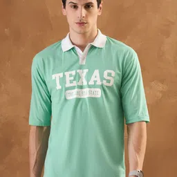 KAY DEE Typography Printed Polo Collar Cotton T-shirt-picture-14