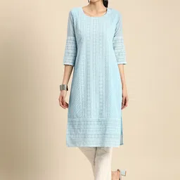 Anouk Ethnic Motifs Embroidered Chikankari Kurta image 3