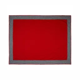 Home Heart Red Cotton 2-Seater Table Cover with Patchwork details image 3