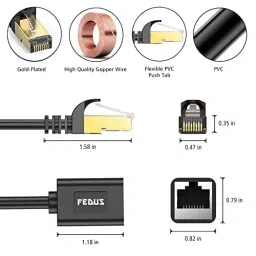 FEDUS Cat8 Ethernet Extension Cable RJ45 Shielded Male to Female 40 Gbps 1 m image 3