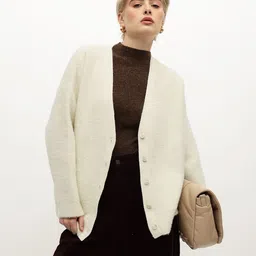 MANGO V-Neck Faux-Fur Knitted Cardigan-picture-10