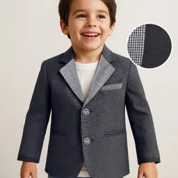 Mark & Mia Full Sleeves Party Blazer with Pocket & Contrast Lapel Detailing - Grey-picture-21