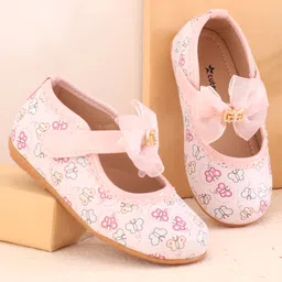 Cute Walk by Babyhug Slip On Ballerina with Velcro Closure & Bow - Pink-picture-23