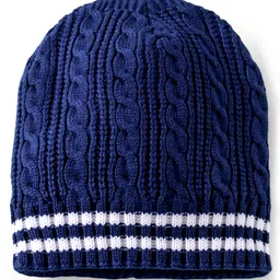 Pine Kids Solid Color Woollen Cap Navy Blue - Diameter 18 cm-picture-22