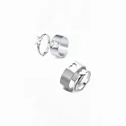 Teeragaj Set Of 4 Stone-Studded Adjustable Couple Finger Ring image 1