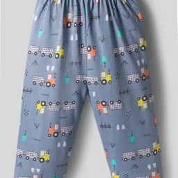 OHMS Single Jersey Knit Full Length Lounge Pant With Vehicle Print Pack Of 5 - Multicolour image 2