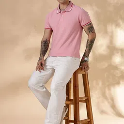Mast & Harbour Men Solid Polo Collar Pure Cotton T-shirt-picture-12