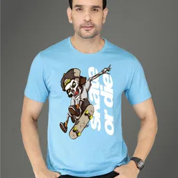 NOBLE HUSTLE Men Graphic Printed Round Neck Cotton T-shirt-picture-42