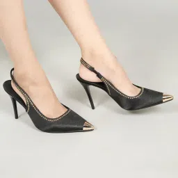 Flat n Heels Women Black Sandal Heels-picture-11