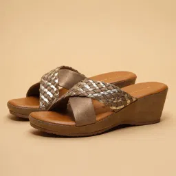Eridani Ember Beige Braided Wedges-picture-14