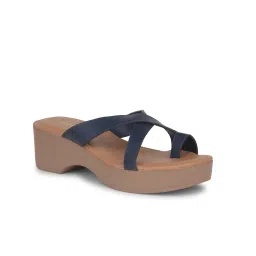 Bata Navy Blue Block Heels for Women-image-26