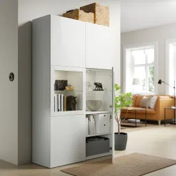 ikea bestå Storage combination w glass doors, white Lappviken/Sindvik white clear glass, 120x42x193 cm image 2