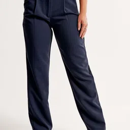 FNOCKS Women Relaxed Straight Leg Loose Fit High-Rise Pleated Trousers-image-81