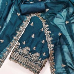 LeeliPeeri Designer Embroidered Unstitched Dress Material-picture-5