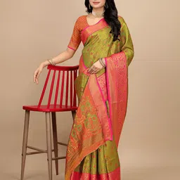 Pionex Woven Design Zari Pure Silk Saree-image-53