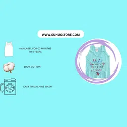Sunuo Set of 6 Kids Multicolored Cotton Vest image 3