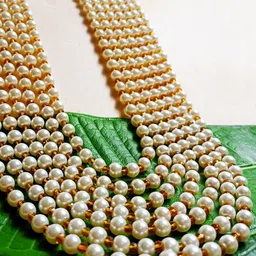 Radhe Creation Men Brass Gold-Plated Layered Pearls Necklace-picture-20