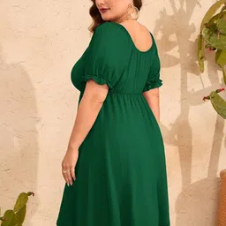 C4D Puff Sleeve Fit & Flare Dress image 5