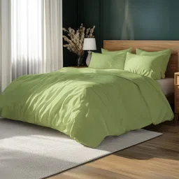 LANE LINEN Green 400 TC King Bedsheet with 2 Pillow Covers-image-98