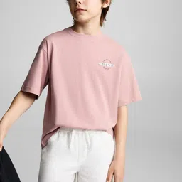 Mango Kids Boys Graphic Printed Drop-Shoulder Sleeves Pure Cotton T-shirt-picture-29