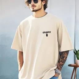 AUSK Men Printed Pure Cotton Applique T-shirt image 1