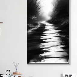 nestroots White & Black Timeless Serenity Forest Canvas Painting Wall Art-picture-39