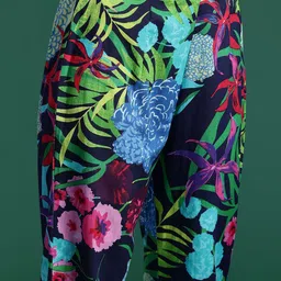 Indo Era Tropical Printed V-Neck Pure Cotton Tunic With Trouser image 4