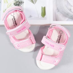 Cute Walk by Babyhug Sandals With Triple Velcro Closure - Pink-picture-44