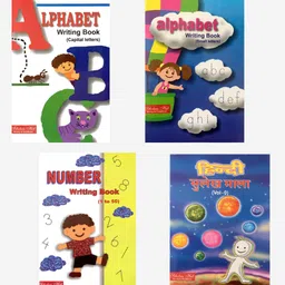 scholars hub Alphabet and Numbers Writing Book Pack of 4 - English Hindi-picture-12
