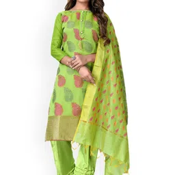 Maroosh Floral Embellished Zari Banarasi Jacquard Unstitched Dress Material-image-40