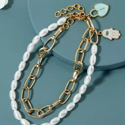 DressBerry Gold-Plated Pearls Beaded Layered Chain-picture-13